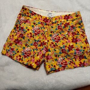 J Crew Women's Yellow/Red Floral Ditsy Shorts - Size 2